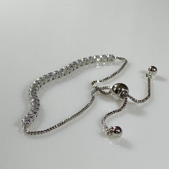 Sterling Silver Adjustable Tennis Bracelet - Picture 4 of 10